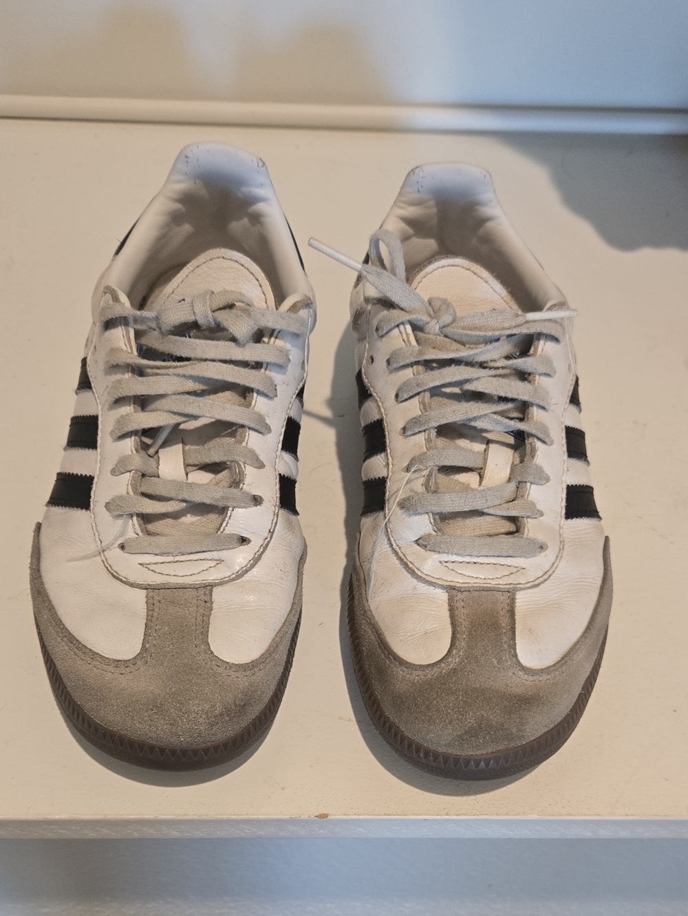 adidas White and Black Classic Low-Top Sneakers